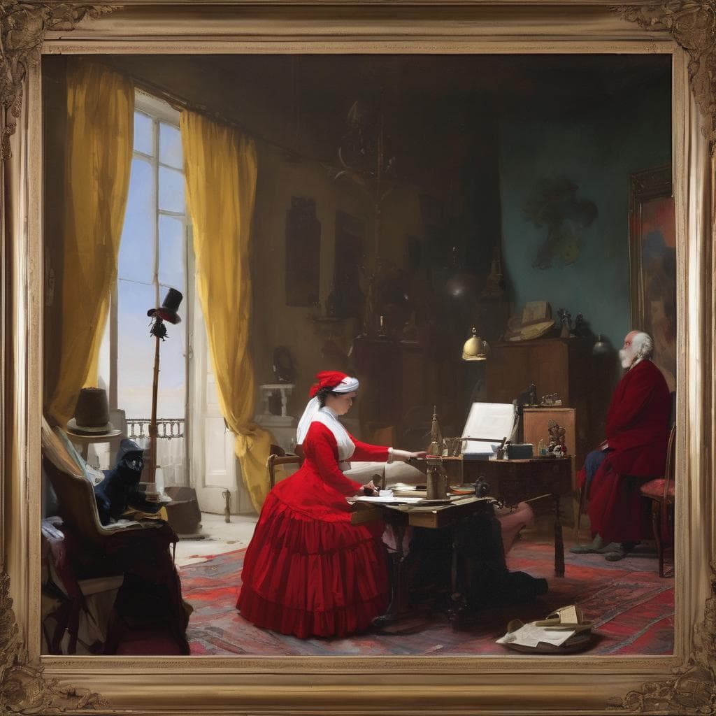 Ανδρική και γυναικεία φιγούρα σε ελέγχονται διακόσμηση, αφηρημένη καιμινιμαλιστική τέχνη, αισθαντικοί χρωματικοί συνδυασμοί, καλλιτεχνική σύνθεση, ιστορική και πολιτιστική ατμόσφαιρα, μεσαιωνική λεπτομέρεια.